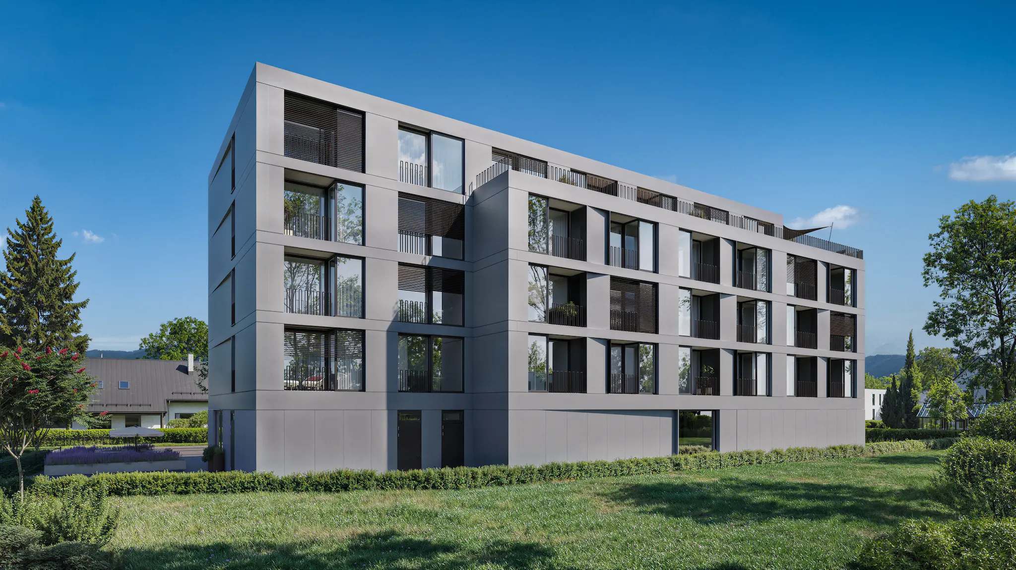 Außenansicht des Wohnprojekts RAUM37 in Dornbirn